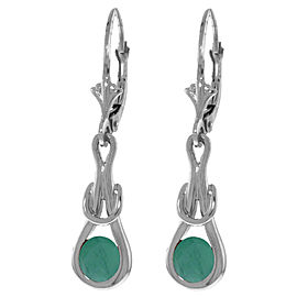 1.3 CTW 14K Solid White Gold Then There Was Love Emerald Earrings