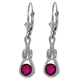 1.3 CTW 14K Solid White Gold Truthful Lips Ruby Earrings