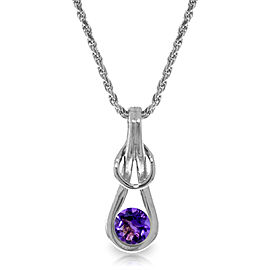 0.65 CTW 14K Solid White Gold Reach Your Dream Amethyst Necklace