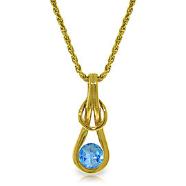 0.65 CTW 14K Solid Gold Venus Unbound Blue Topaz Necklace