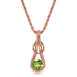 14K Solid Rose Gold Necklace with Natural Peridot