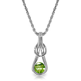 0.65 CTW 14K Solid White Gold Inevitable Journey Peridot Necklace