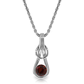 0.65 CTW 14K Solid White Gold Sunstruck Garnet Necklace