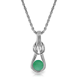 0.65 CTW 14K Solid White Gold Birdie Told Me Emerald Necklace