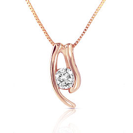 14K Solid Rose Gold Necklace with Natural 0.15 CTW Diamond