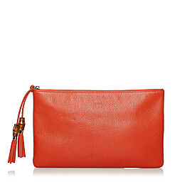 Gucci Bamboo Leather Clutch Bag