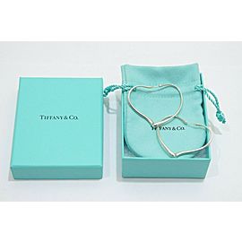 TIFFANY & Co Sterling Silver Open Heart Hoop Earrings LXGoods-272