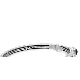 Judith Ripka Sterling Silver 3 Stone Bangle Bracelet