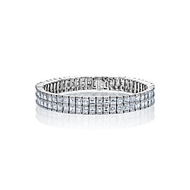 Carre 19 Carats Combine Mixed Shape Diamond Double Row Bracelet in 18k White Gold