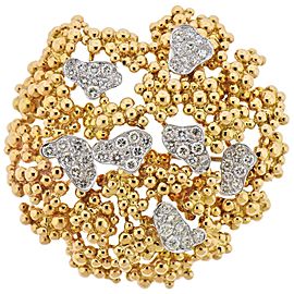 Marianne Ostier Diamond Gold Freeform Brooch Pin