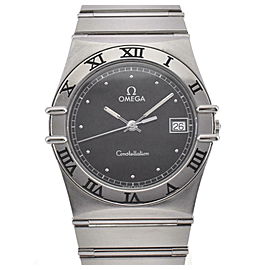 OMEGA Constellation Date Stainless Steel black Dial Quartz Watch LXGJHW-205