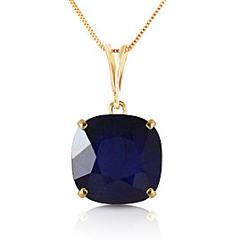 4.83 CTW 14K Solid Gold Necklace Cushion Shape Sapphire