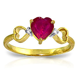 1.01 CTW 14K Solid Gold Confront The Angel Ruby Diamond Ring