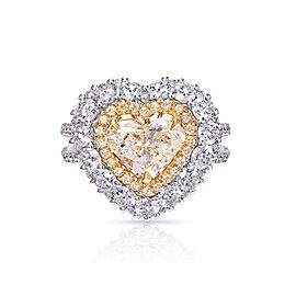 Bailey 3 Carat Heart Shape Earth Mined Diamond Engagement Ring Halo in 18k White Gold