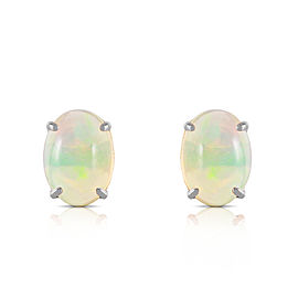 0.9 CTW 14K Solid White Gold Yours To Love Opal Earrings