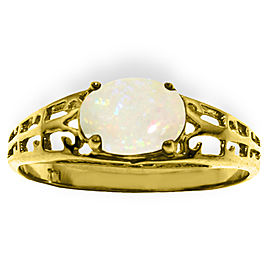 0.45 CTW 14K Solid Gold Filigree Ring Natural Opal