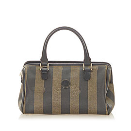 Fendi Pequin Canvas Handbag