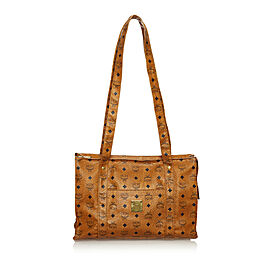 MCM Visetos Leather Tote Bag