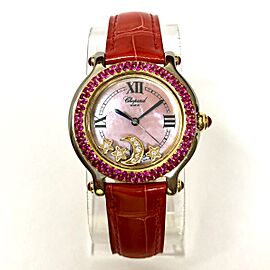 CHOPARD HAPPY SPORT DIAMONDS & Red RUBIES Watch