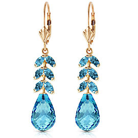 11.2 CTW 14K Solid Gold Rio Blue Topaz Earrings