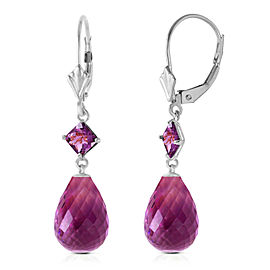 11 CTW 14K Solid White Gold Innovations Amethyst Diamond Earrings