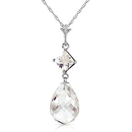 5.5 CTW 14K Solid White Gold Own Passage White Topaz Necklace