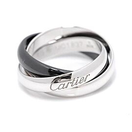 Cartier 18K White Gold Trinity Ceramic Ring