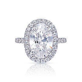 Helena Carat Oval Cut Earth-Mined Diamond Engagement Ring in White Gold. GIA Certified