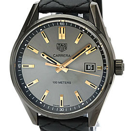 TAG HEUER Stainless steel Leather Carrera Quartz Watch WAR1113 LXGoodsLE-86