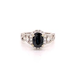 Diamond Blue Sapphire Ring 18k Gold Women 2.59 TCW Certified $3,900