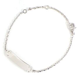 Cartier 18K White Gold Identity Plate Bracelet