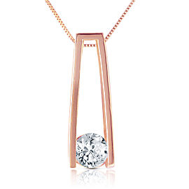 14K Solid Rose Gold Necklace withNatural 0.25 CTW Diamond