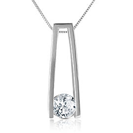 0.25 CTW 14K Solid White Gold Necklace Natural 0.25 CTW Diamond