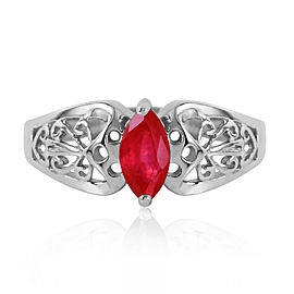 0.2 CTW 14K Solid White Gold Inseparable Ruby Ring