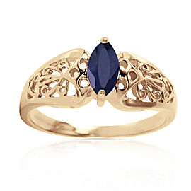 0.2 CTW 14K Solid Gold Lily Sapphire Ring