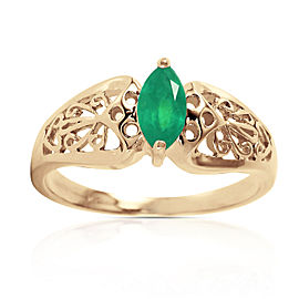 0.2 CTW 14K Solid Gold Lily Emerald Ring