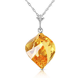 11.75 CTW 14K Solid White Gold Necklace Twisted Briolette Citrine