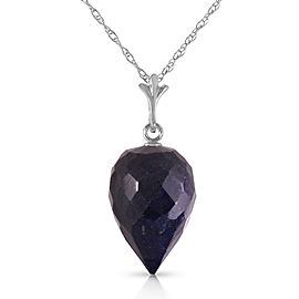 12.9 CTW 14K Solid White Gold Necklace Pointy Briolette Drop Sapphire