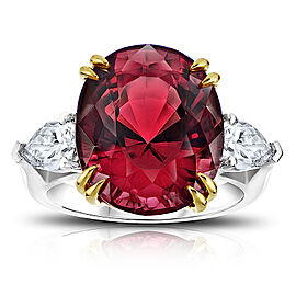 David Gross Oval Spinel Red and Diamond Ring