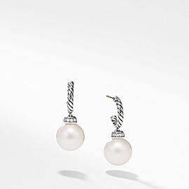 David Yurman Solari Hoop Earrings with Diamond and Freshwater Pearl