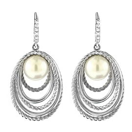 David Yurman Pearl Crossover Drop Earrings