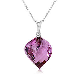 10.8 CTW 14K Solid White Gold World Goes Round Amethyst Diamond Necklace