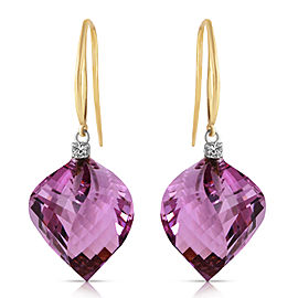 21.6 CTW 14K Solid Gold Obsession Amethyst Diamond Earrings