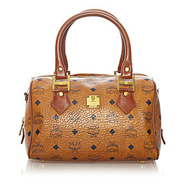 MCM Visetos Leather Satchel