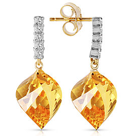 23.65 CTW 14K Solid Gold Strong Character Citrine Earrings