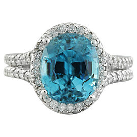 8.70 Carat Zircon 14K White Gold Diamond Ring