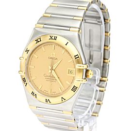 OMEGA Constellation 18K Gold Steel Automatic Watch LXGoodsLE-488