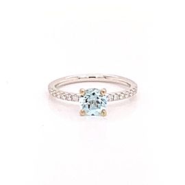 Diamond Aquamarine Ring 18k Gold 1.08 TCW Certified $1,800