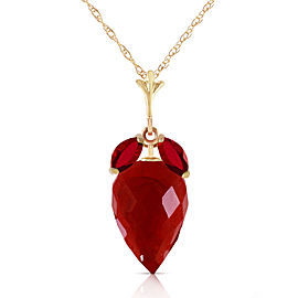 13.5 CTW 14K Solid Gold The Sky Is Red Ruby Necklace