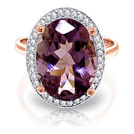 5.28 CTW 14K Solid Rose Gold Loren Amethyst Diamond Ring